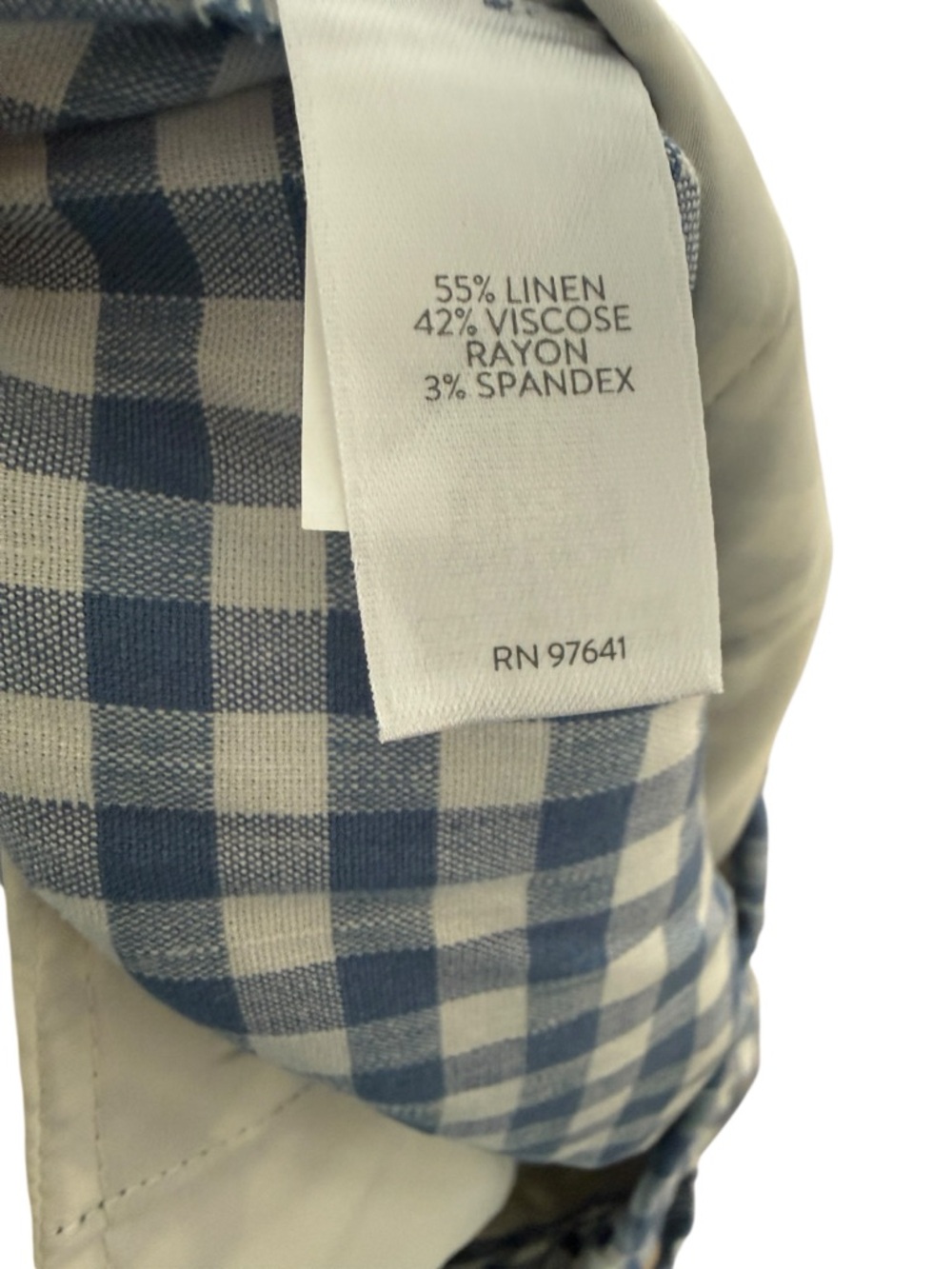 J.Jill Linen Blend Gingham Checkered Blue Pants Size XS - Picture 2 of 4